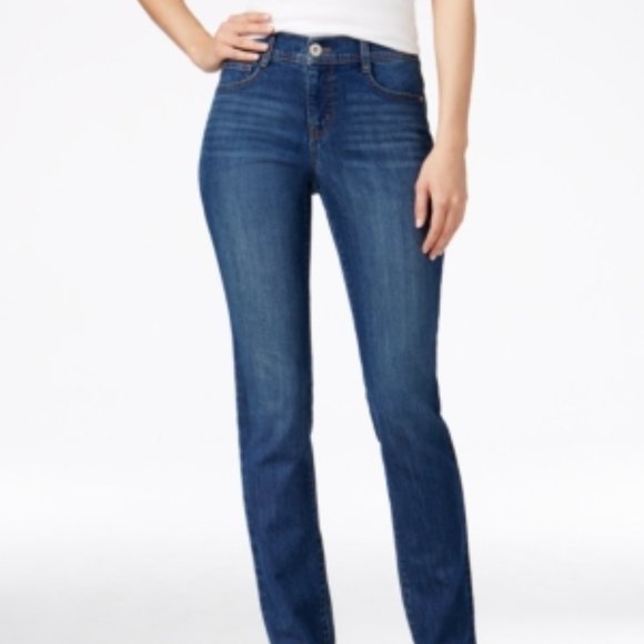 NWT Style & Co High-Rise Slim-Leg Blue Jeans Women's Size 12S - Picture 1 of 12